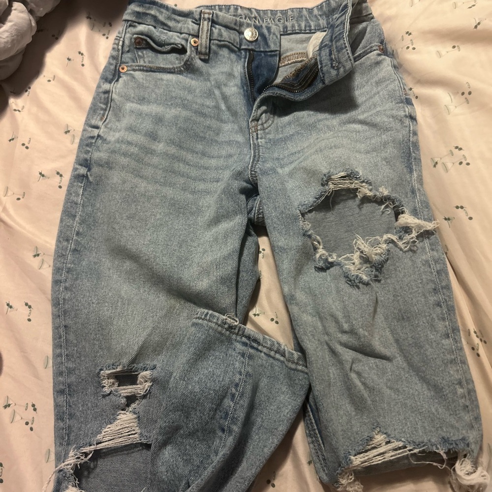 Distressed Light Blue Jeans